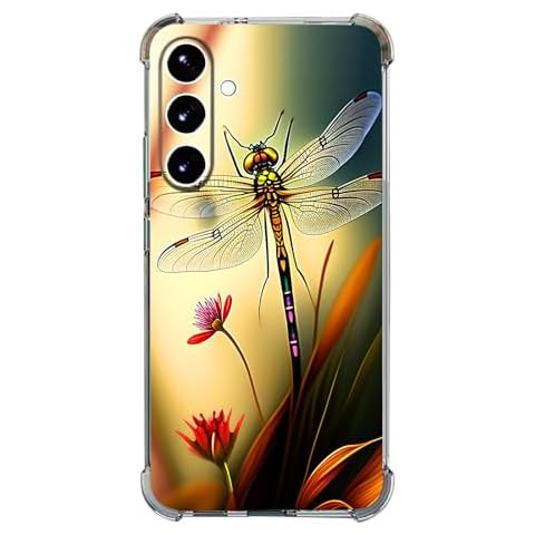 Beaucov Case for Samsung Galaxy S24 FE,Colorful Dragonfly Drop Protection Shockproof Case TPU Full Body Protective Scratch-Resistant Cover for Samsung Galaxy S24 FE Cover