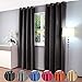 Gräfenstayn cortina térmica y opaca Alana, cortina con ojales, aprox. 135 x 245 cm, tela, negro, 135 x 245
