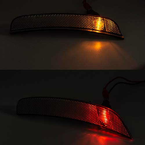 Side Marker Lights For Fiat 500 2012-2017 500E 2013-2019 Sport Models Only Amber Front/Rear Red Halogen Bulbs Turn Signal Marker Lights Replace Oem Bumper Sidemarker Lamps Clear Lens #TOP6