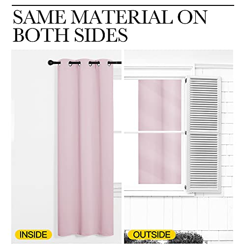 Image of NICETOWN Room Darkening Drapes for Nursery - Light Blocking Curtain Panels for Bedroom Girl Room, Soft Fabric Window Treatment (Lavender Pink, 42 inches Width by 95 inches Length, 1 Pair)