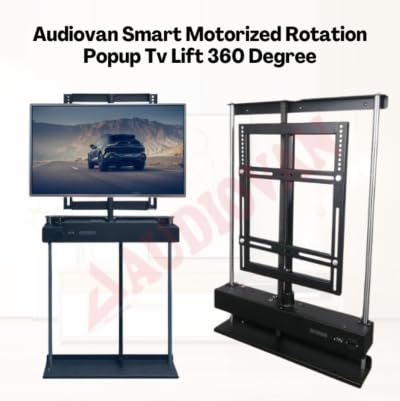 Image of Audiovan 180 Degree Tv Lift Popup Rotation with Remote and Switch Control Tv Lift 180 Degree Led Screen Fit 32-65 Inches Motorized Tv Revolving Bracket (Motorized Rotation)