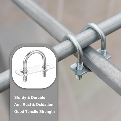 Image of PATIKIL Round U-Bolts, 2 Pcs 0.87 inch(22mm) Inner Width 42mm Length M6 with Nut Plate Washer 304 Stainless Steel Round Bend U-Bolts for Boat Trailer Axle Sailboat