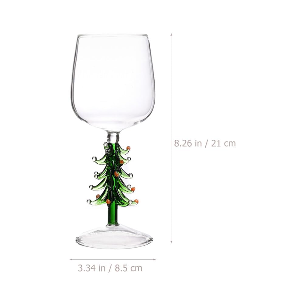 Luxshiny 3 pieces 360ml Christmas Tree Xmas Wine Glass Stem Wine Glasses elegant Wine Goblet Wine Glass Wine Christmas Tree Goblet