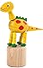 Alexander Taron Dregeno Kids Decorative Yellow Dinosaur Push Toy - 3.5