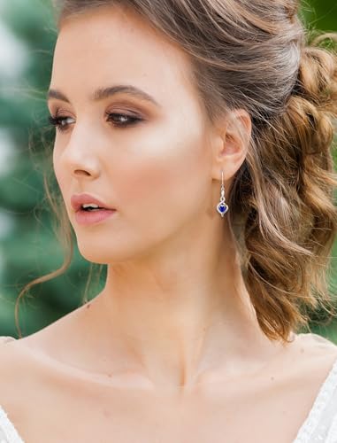 Starchenie Infinity Heart Earrings Sterling Silver Twisted Leverback Earring Gemstones Jewelry for Women3