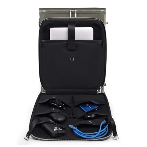 Image of AETHON Hover Luggage Cabin | Carry-On Spinner Luggage | Durable Softshell Suitcase with Expandable Storage | 4-Wheel Rolling Suitcase with Telescopic Handle - Travel Bag for Business (Olive)