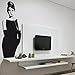 IDEAVINILO Vinilo Decorativo Audrey Hepburn, Plano Medio. Color Negro. Medidas: 45x115cm.