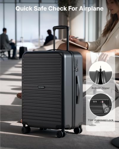 Image of LONG VACATION Luggage Sets, 3 Piece, 20 Inch Carry On Hardshell Suitcase