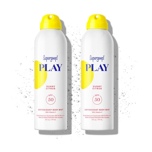 Image of Supergoop! PLAY Antioxidant Body Mist w /Vitamin C - 6 fl oz - SPF 50 PA++++ Broad Spectrum Sunscreen - Body Spray - Great for Active Days