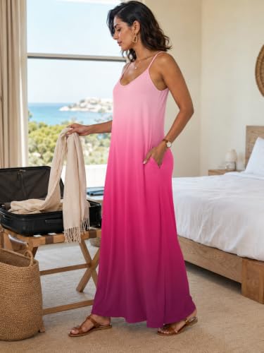 Image of SUZONANA Women Plus Size Summer Maxi Dress Spaghetti Strap Loose Sundress