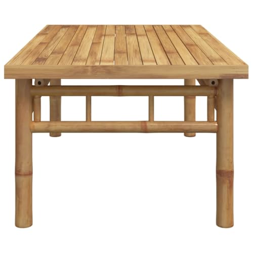 vidaXL Bamboo Coffee Table, Modern Sofa Side Table for Living Room, Hallway, Office, and Balcony Decor - Image 6