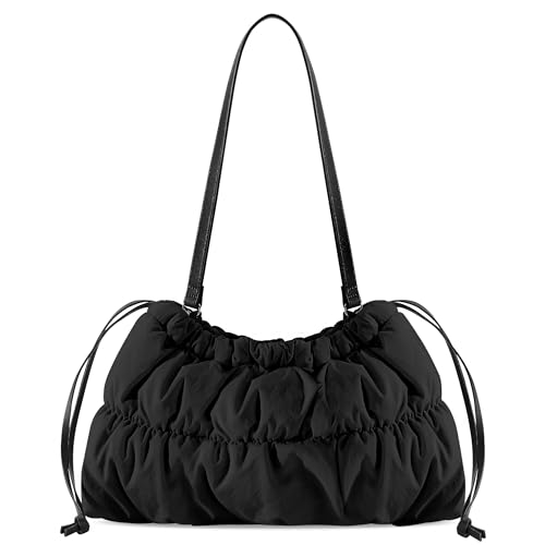 Puffer Shoulder Bag for Women, Puffy Quilted Purses Hobo Bag Lightweight Small Shoulder Handbag