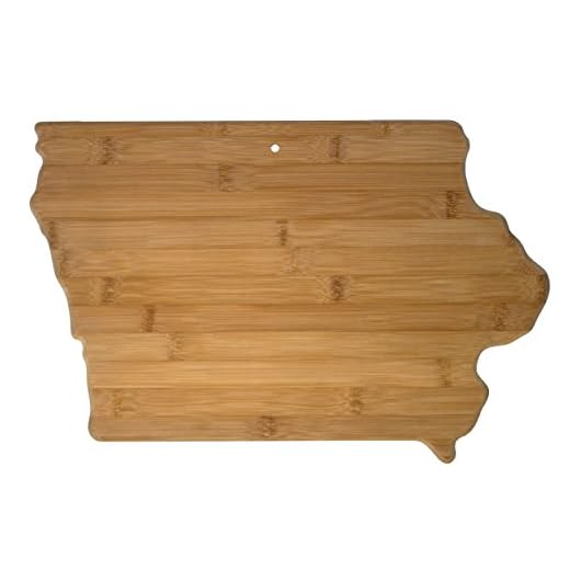 Totally Bamboo Iowa State Shaped Bamboo Serving & Cutting Board