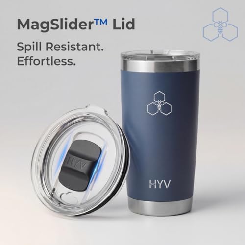 Image of HYV ChillSip Insulated Coffee Mug Tumbler 600ml | Double Wall Vacuum Stainless Steel Travel Mug with Leakproof Magnetic Lid | Hot & Cold | Flask for Office, Gym & Travel | Forrest Green