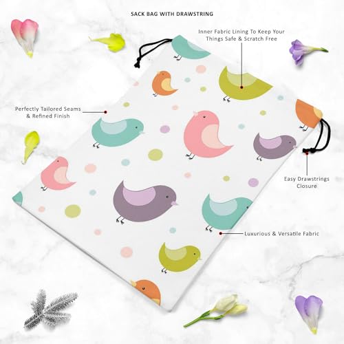 Image of ArtzFolio Colorful Birds D1 | Reusable Sack Bag | Bag for Gym, Storage, Vegetable & Travel