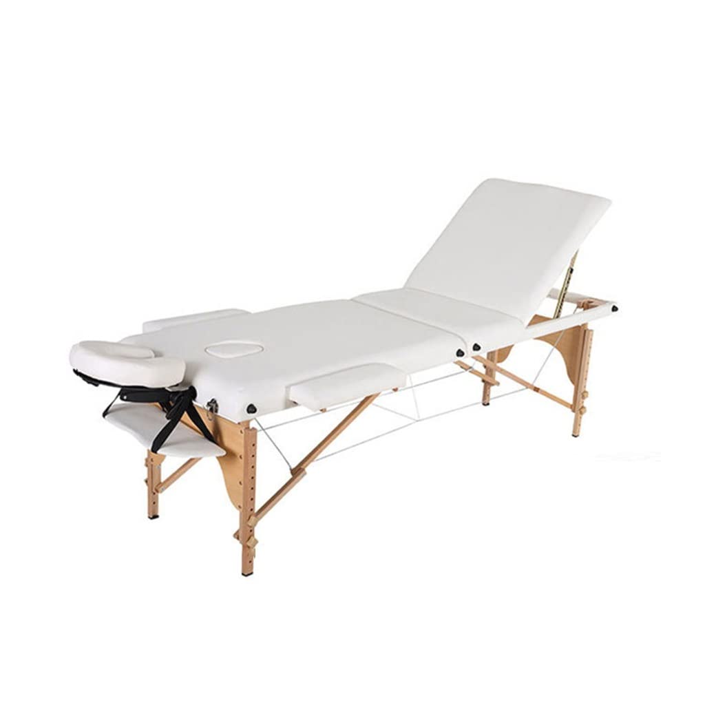 Lettino da Massaggio Portatile, Lettino da Massaggio con Materiale in Pelle, Altezza Regolabile, Spugna Elastica Alta, per Extension Ciglia(