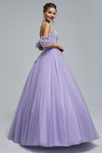 Image of Women's Beading Sweetheart Ball Gown Tulle Layed Long Quinceanera Dress