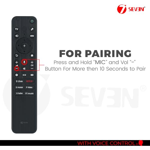 Image of 7SEVEN Compatible with Sony Bravia TV Remote with Voice Command Suitable for A80L A83L A84L X75L X74L X90L X95L 85X80L 85X95L Series Smart 4K OLED Google Televison - Match Key by Key Existing Remote
