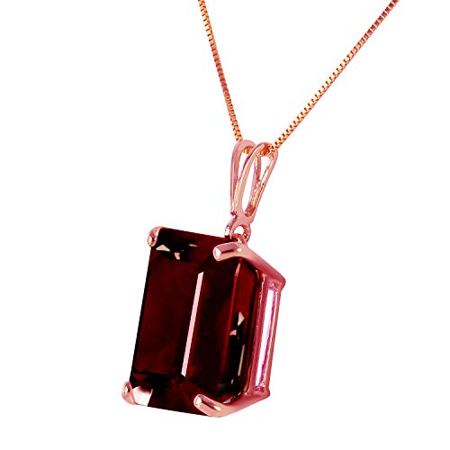 Galaxy Gold GG 14k Solid Rose Gold Necklace with 7.0 Carat Octagon-shaped Garnet Pendant3