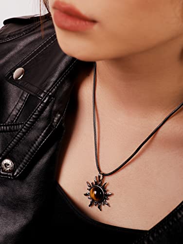 Sacina Gothic Sun Pendant Necklace, Goth Boho Necklace for Women, Christmas Jewelry Gift For Women3