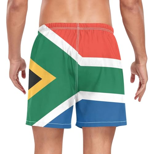 Yuiboo South Africa Flag South African NationalMen's Swimming Trunks Men Lined Workout Running Shorts with Compression Liner Mens Board Shorts Swimwear Lightweight Multi2