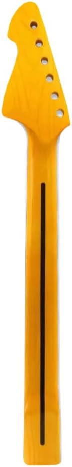 Guitar Neck scalloped Maple wood 22fret 25.5inch Rosewood Fretboard Dot Inlay Yellow paint Bolt on heel