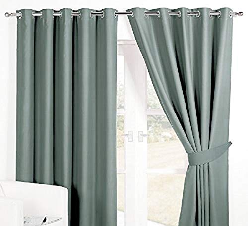 ForenTex Cortinas de Salón N-0541 Opacas Térmicas Aislantes Frío y Calor, Alzapaños y Reduce Ruido de Gran Altura con Ojales, 100% poliéster, Gris Oscuro, Un Panel 145 x 260 cm