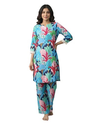Image of GRECIILOOKS Co-ord Set for Women Stylish | Kurti Set For Woman | Short Kurti's For Women | Dress For Womans | Printed V-Neck Design For Women's 3 /4 Sleeve