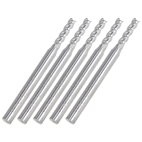 Image of 3 /32 Inch Blade Diameter 4 Flute Carbide End Mill 3 /8 Inch Cutting Length x 1-1 /2 Inch Overall Length x 1 /8 Inch Shank Diameter Suitable for Aluminum Cutting Nonferrous Metals Up Cutting 5 Pieces