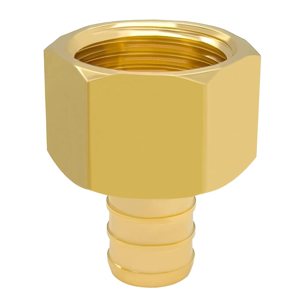 Hooshing 12 adaptadores NPT hembra Pex de 1/2 pulgada x 1/2 pulgada de latón