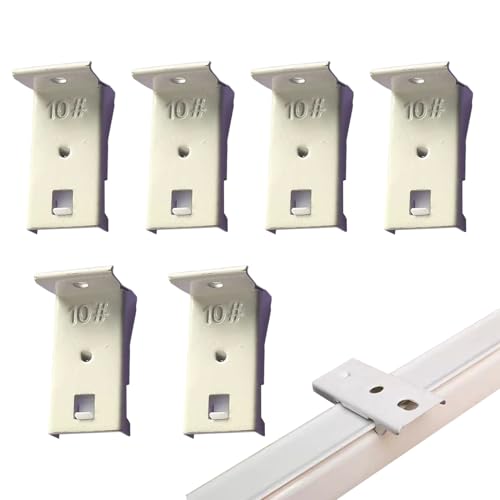 Eventerde Soporte Pared Kit Carril Cortinas - 6 Piezas De Soportes De Pared Para Riel Cortinas - Incluye Montaje Soportes Robustos Para Cortinas Pesadas En Hoteles Apartamentos Hospitales