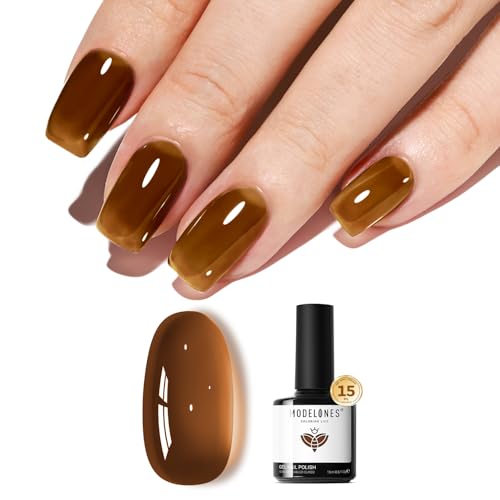 modelones Gel Nail Polish Jelly Brown Tea Translucent Gel Polish