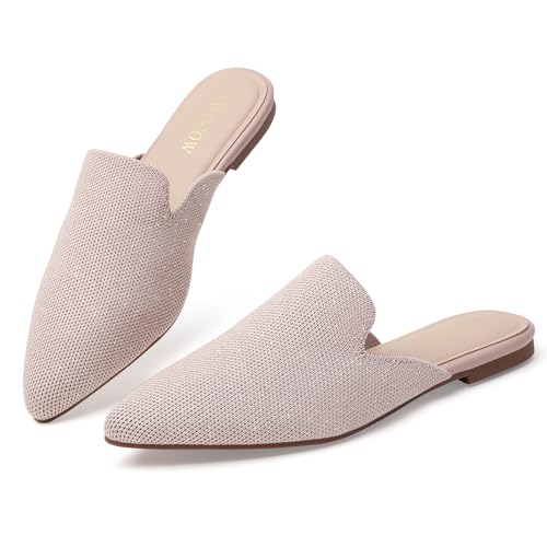 Image of Tilocow Knit Mules Office Slip on Loafers Business Casual Flats for Women