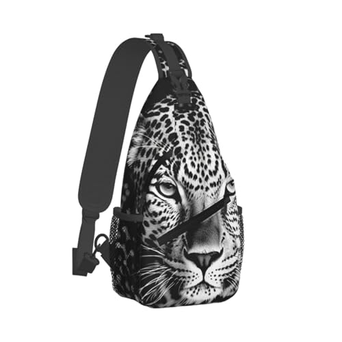 Pequeña mochila bandolera unisex color negro y blanco