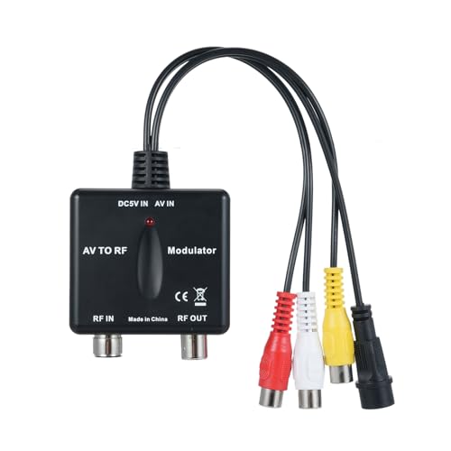 ZDETGU Modulador RF Convertidor AV a RF Frecuencia VHF Controlada Salida NTSC para Sistemas CATV Entrada HD Diseño Plug and Play Construcción ABS