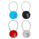 Gativs Cadenas Valise Avion 4 Pièces Cadenas Code à 3 Chiffres Cadenas Fil Casier Petit Code à 3 Chiffres Cadenas Couleur Petit Cadenas Code Cadenas Code Casier College Cadenas à Code pour Valise