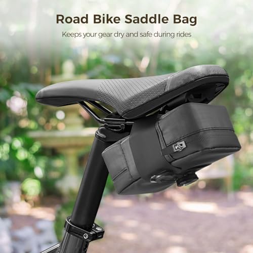 Sac de selle de vélo de route avec boucle de fixation rapide et étanche PU - 3