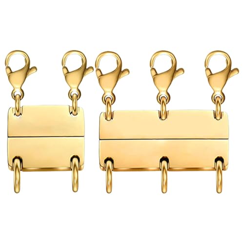 Cierre De Múltiples Capas Para Collares - Cierre De Collar En Capas Con Separador Magnético Múltiple, Juego De 2 Soportes De Cierres Magnéticos Separables | Conector De Cadena Apilable, Accesorio De J