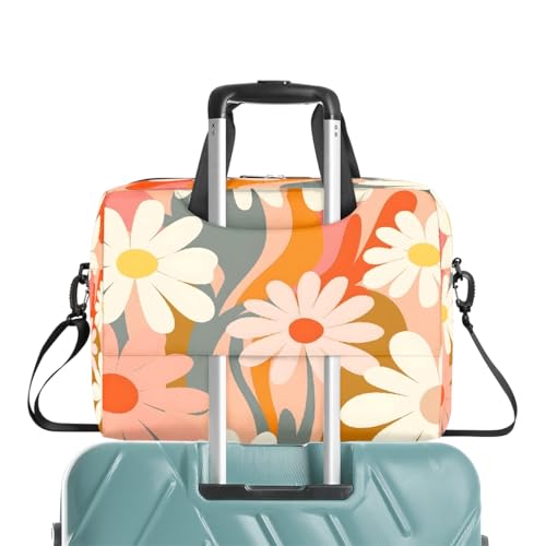 Maletín para portátil con estampado floral y correa ajustable miniatura 6
