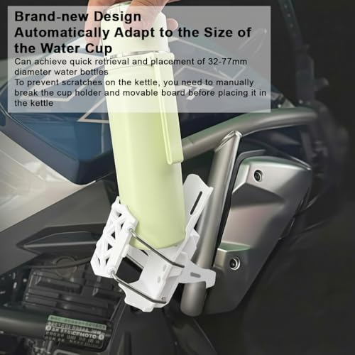 Image of STHIRA Motorcycle Bottle Holder, Riding Water Bottle Holder, Adaptive Folding Bottle Holder for Motorcycle, Durable Nylon Material, 360 Rotatable Angle Design, Bike Motorcycle Accessory, White