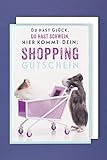 Gutschein Shopping Geburtstag Karte Grußkarte Hamster 16x11cm