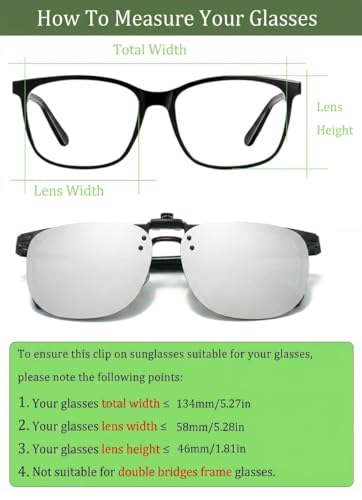 Image of Polarized Clip On Sunglasses, Flip Up Anti-Glare Driving Clip-on Shades, UV400 Protection Lens for Men Women