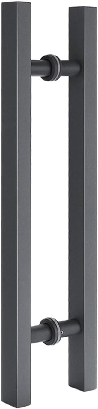 Stainless Steel Double Sided Barn Door Handle Set for Wood/Glass Doors, Grey, 80 x 59.9 cm