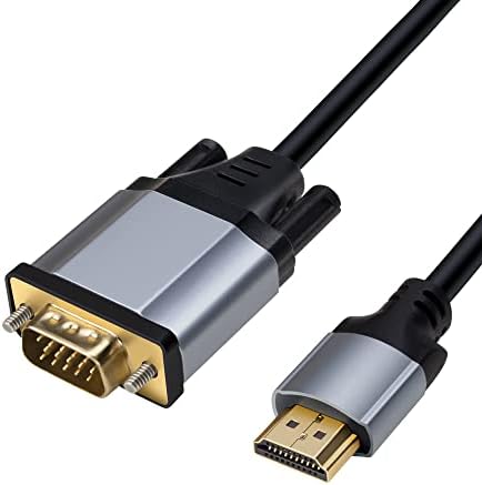 HDMI to VGA Adapter Cable,HDMI to VGA Cable (Male to Male) ,Gold-Plated 1080P Active HDMI Digital to VGA Analog Adapter Converter Cable for Desktop, Projector, Monitor,HDTV, Raspberry Pi Etc(1m)