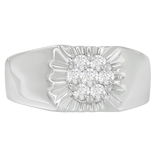 Original Classics 14K White Gold Round-Cut Cluster Diamond Ring (1/2 Cttw, H-I Color, I1-I2 Clarity) - Size 10-1/4