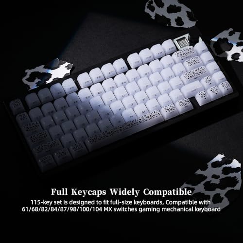 Image of Womier Keyboard Keycaps Jelly, White Ceramic Keycaps Style