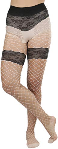 Image of ToBeInStyle Women's Elegant Floral Lace Inspired Spandex Net Full Length Tights