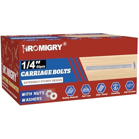 HROMIGRY 1/4" x 5" Hot Dip Galvanized Carriage Bolt Set Cover