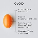 Sports Research® CoQ10 (100mg) Amélioré avec Huile de Coco & Bioperine (Poivre Noir) pour une Meilleure Absorption | Certifié Végétalien, Vérifié Sans OGM (120 Gélules Végétales)