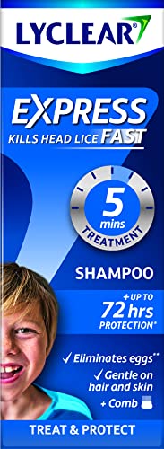 Lyclear Express Treat & Protect Shampoo - Kills Head Lice & Eggs Effective in Just 5 minutes on Head Lice - Helps Protect for up-to 72 Hours* & Washes Hair 200ml Shampoo Format